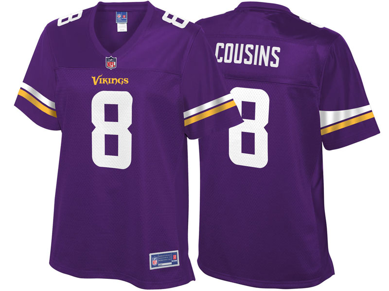 Women Minnesota Vikings #8 Kirk Cousins Purple Pro Line Team Color Jersey