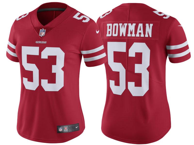 Women 2017 San Francisco 49ers #53 NaVorro Bowman Scarlet Vapor Untouchable Limited Jersey Women 2017 San Francisco 49ers #53 NaVorro Bowman Scarlet Vapor Untouchable Limited Jersey