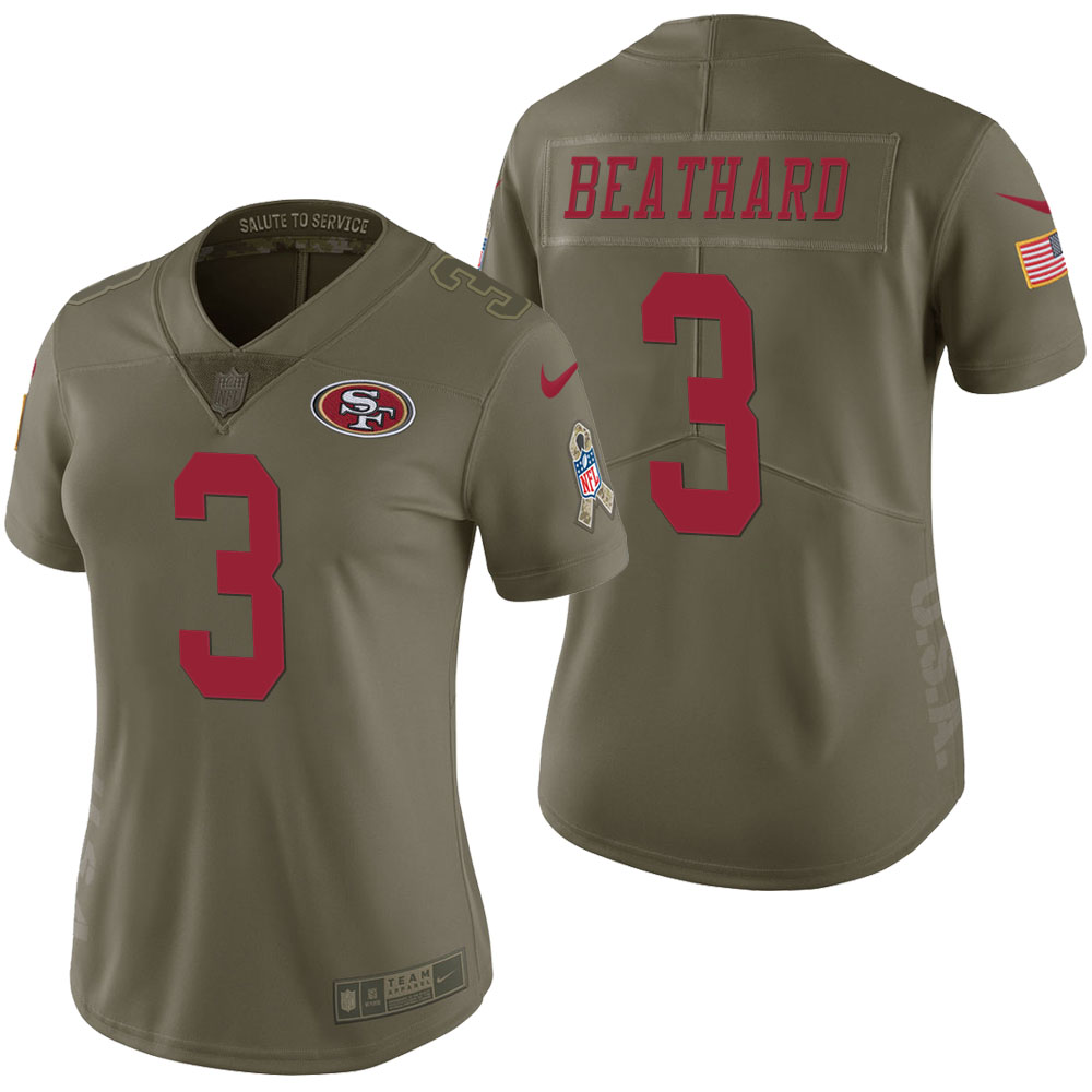 Women San Francisco 49ers C.J. Beathard Olive 2017 Salute to Service Limited Jersey Women San Francisco 49ers C.J. Beathard Olive 2017 Salute to Service Limited Jersey