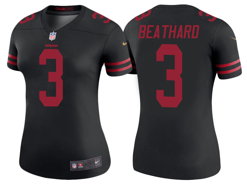 Women San Francisco 49ers #3 C.J. Beathard Black Color Rush Legend Jersey Women San Francisco 49ers #3 C.J. Beathard Black Color Rush Legend Jersey