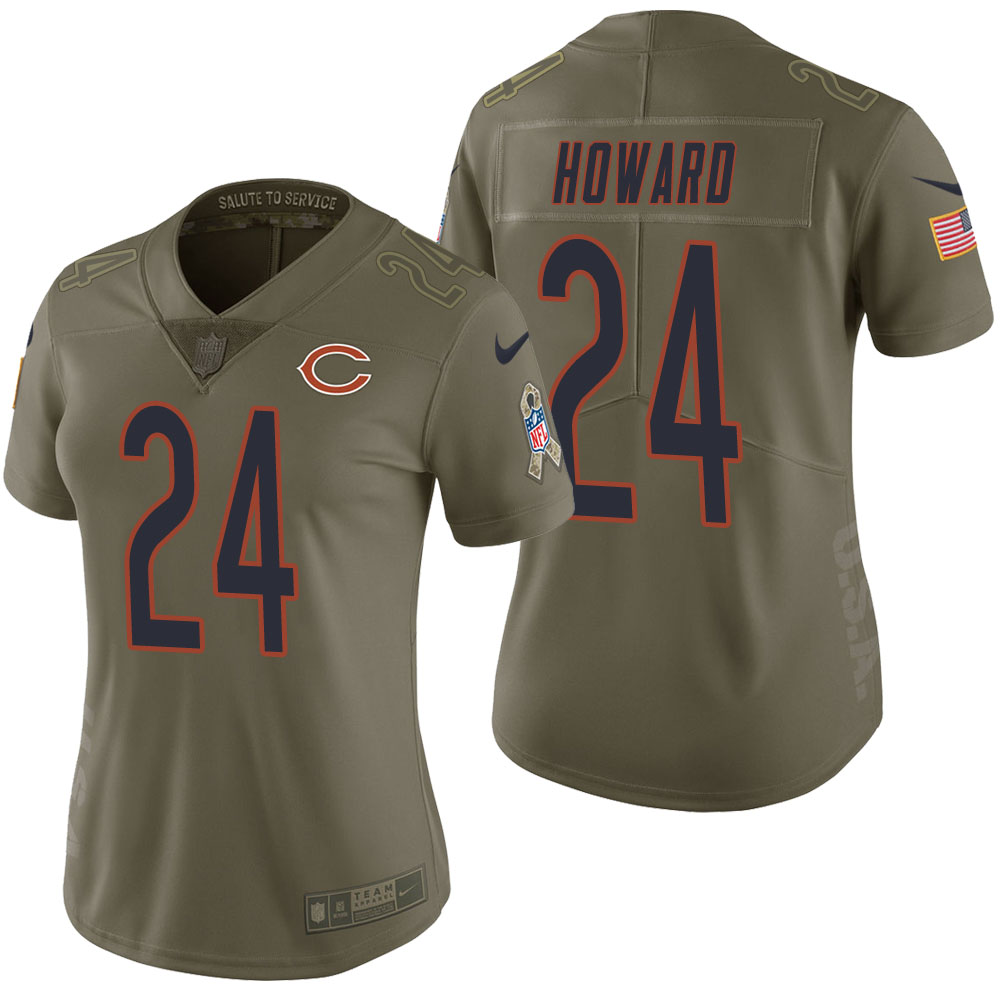Women Chicago Bears Jordan Howard Olive 2017 Salute to Service Limited Jersey