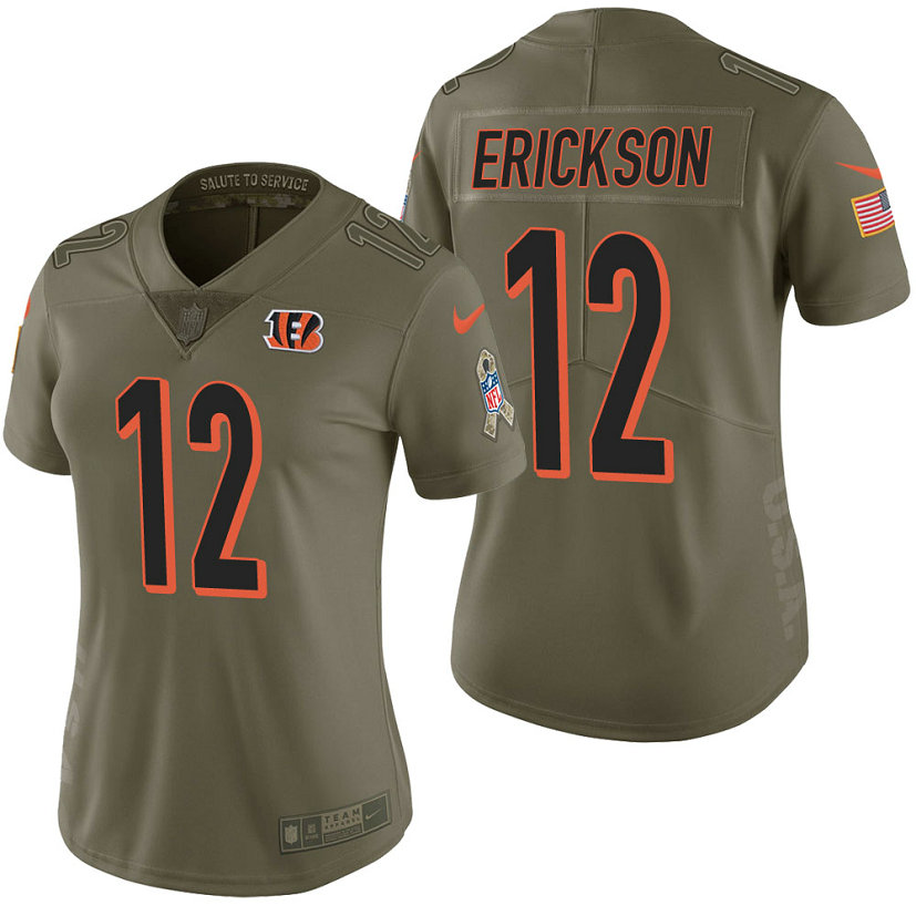 Women Cincinnati Bengals Alex Erickson Olive 2017 Salute to Service Limited Jersey With Super Bowl LVI Patch Women Cincinnati Bengals Alex Erickson Olive 2017 Salute to Service Limited Jersey With Super Bowl LVI Patch