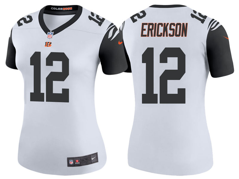Women Cincinnati Bengals #12 Alex Erickson White Color Rush Legend Jersey With Super Bowl LVI Patch Women Cincinnati Bengals #12 Alex Erickson White Color Rush Legend Jersey With Super Bowl LVI Patch