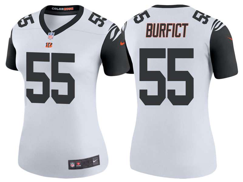 Women Cincinnati Bengals #55 Vontaze Burfict White Color Rush Legend Jersey Women Cincinnati Bengals #55 Vontaze Burfict White Color Rush Legend Jersey