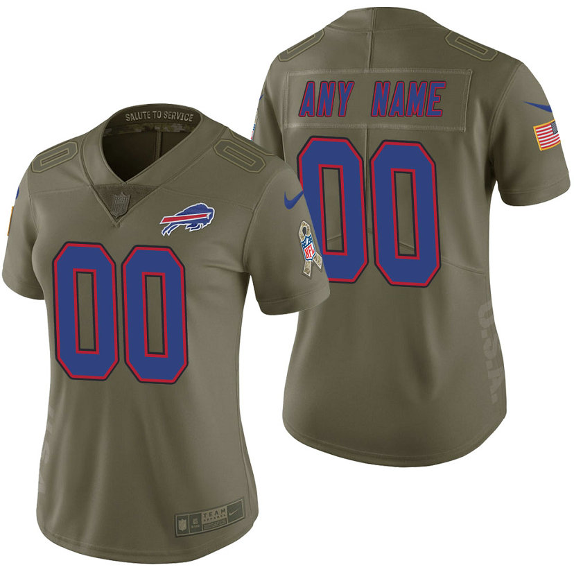 Women Buffalo Bills Olive 2017 Salute to Service Limited Customized Jersey Women Buffalo Bills Olive 2017 Salute to Service Limited Customized Jersey