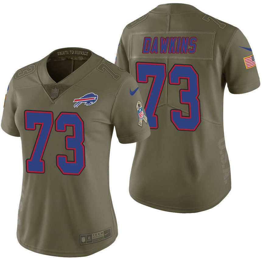 Women Buffalo Bills Dion Dawkins Olive 2017 Salute to Service Limited Jersey