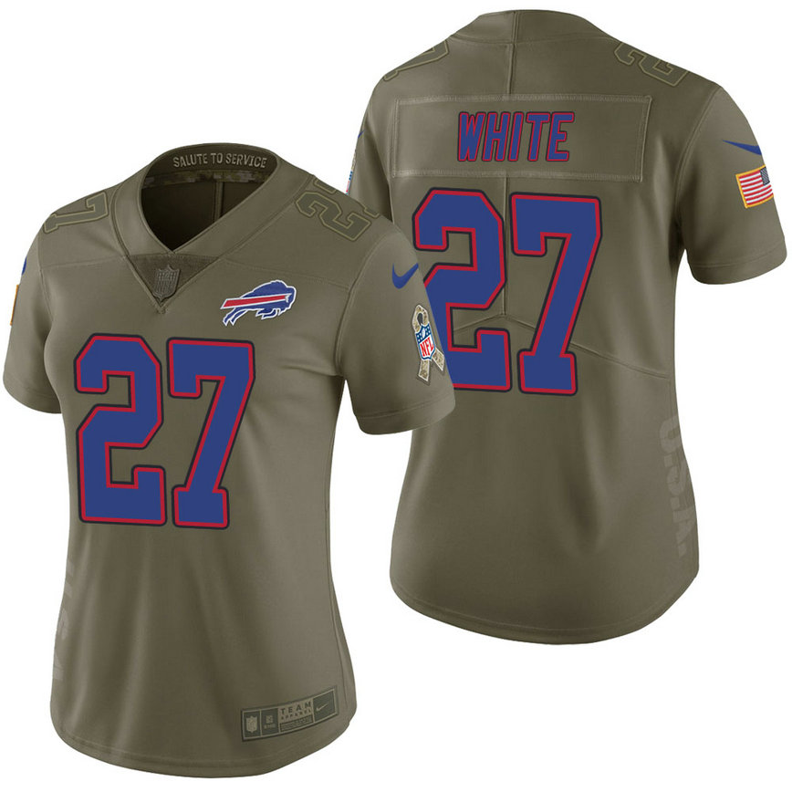Women Buffalo Bills Tre'Davious White Olive 2017 Salute to Service Limited Jersey