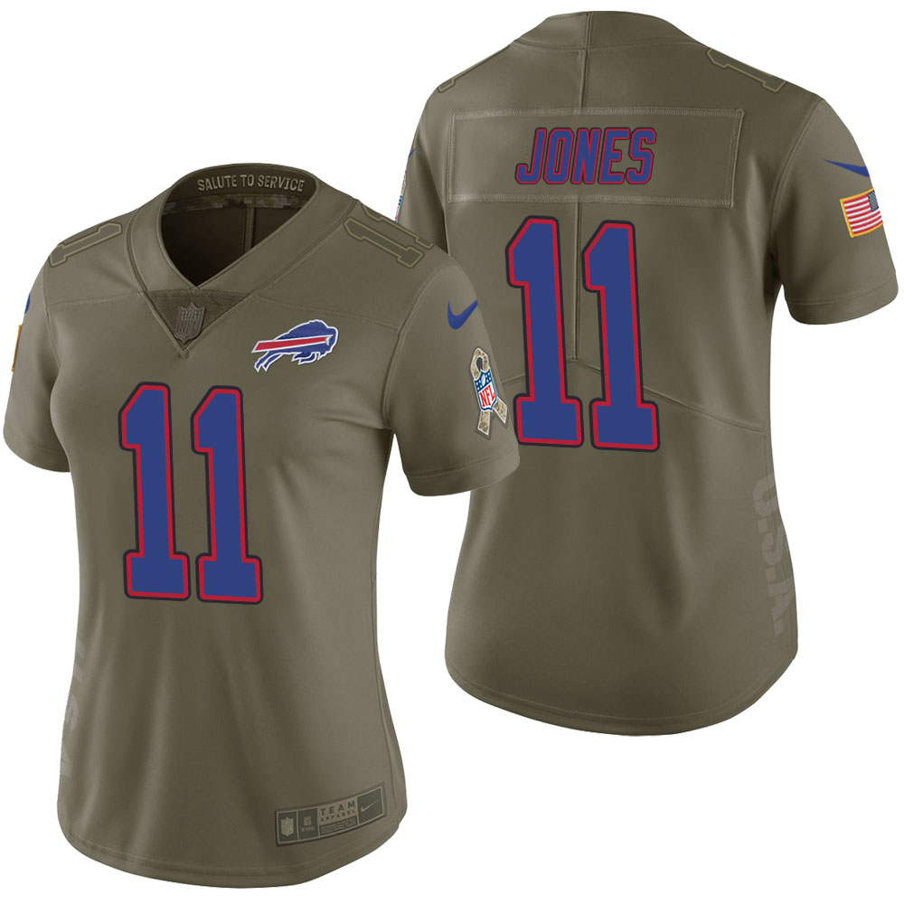 Women Buffalo Bills Zay Jones Olive 2017 Salute to Service Limited Jersey