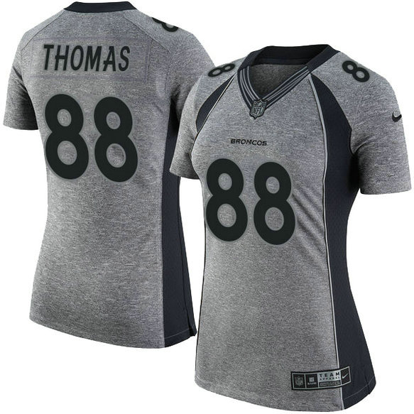 Women Denver Broncos #88 Demaryius Thomas Gridiron Gray Limited Jersey