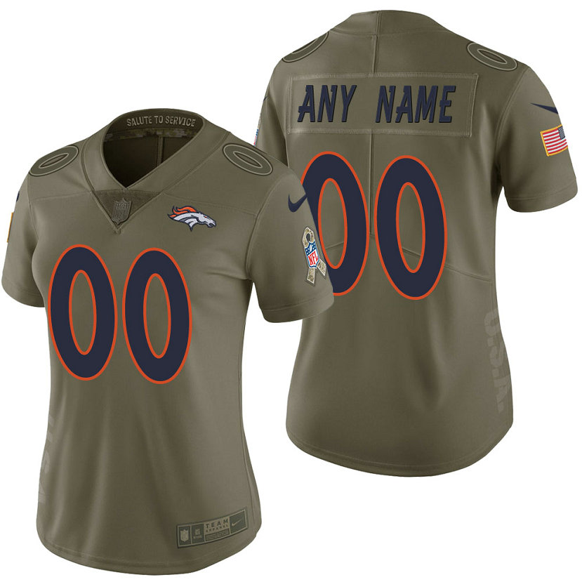Women Denver Broncos Olive 2017 Salute to Service Limited Customized Jersey Women Denver Broncos Olive 2017 Salute to Service Limited Customized Jersey