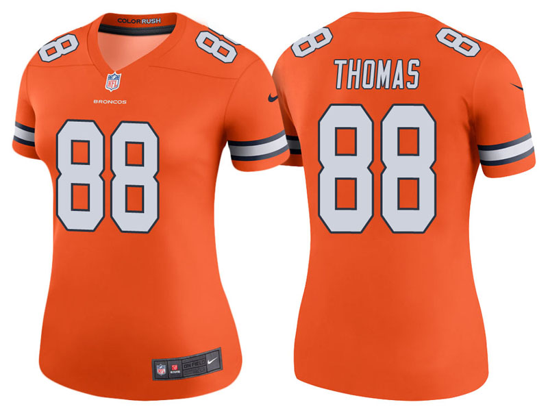 Women Denver Broncos #88 Demaryius Thomas Orange Color Rush Legend Jersey