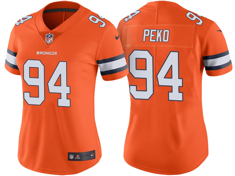 Women Denver Broncos #94 Domata Peko Orange Vapor Untouchable Color Rush Limited Jersey Women Denver Broncos #94 Domata Peko Orange Vapor Untouchable Color Rush Limited Jersey