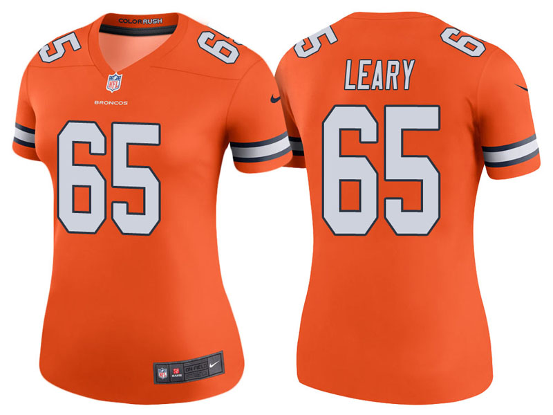 Women Denver Broncos #65 Ronald Leary Orange Color Rush Legend Jersey Women Denver Broncos #65 Ronald Leary Orange Color Rush Legend Jersey