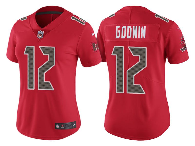 Women Tampa Bay Buccaneers #12 Chris Godwin Red Color Rush Legend Jersey