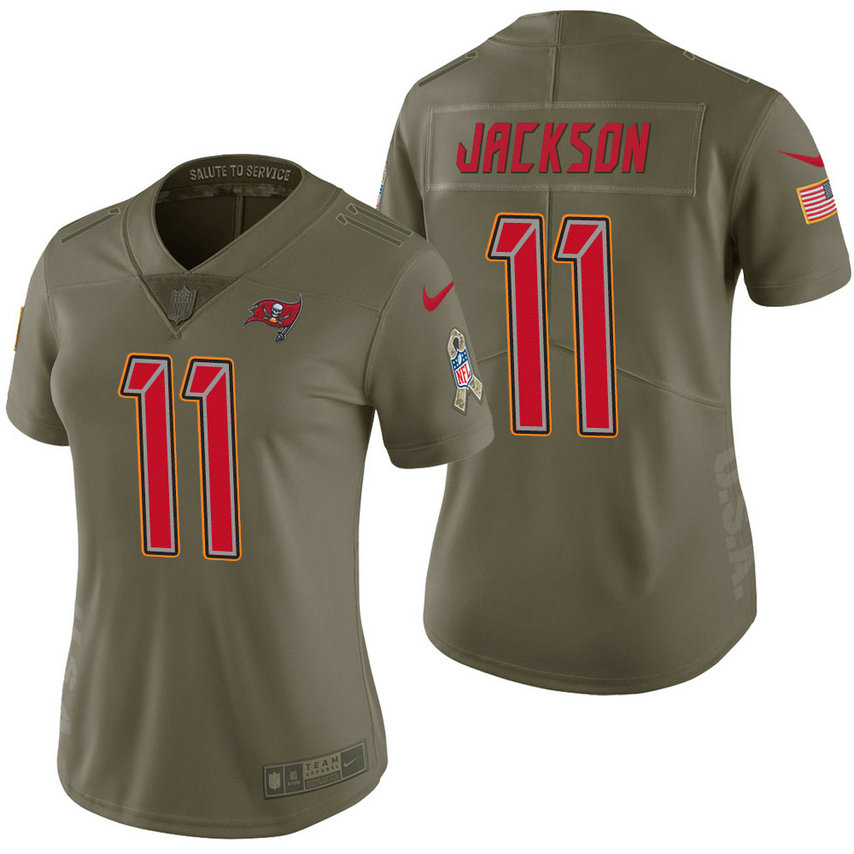 Women Tampa Bay Buccaneers #11 DeSean Jackson Olive 2017 Salute to Service Limited Jersey