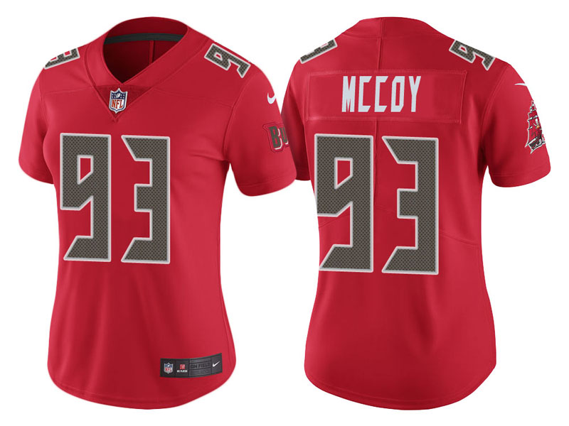 Women Tampa Bay Buccaneers #93 Gerald McCoy Red Color Rush Legend Jersey