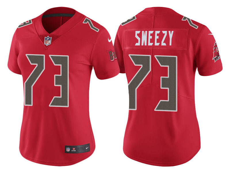 Women Tampa Bay Buccaneers #73 J.R. Sweezy Red Color Rush Legend Jersey Women Tampa Bay Buccaneers #73 J.R. Sweezy Red Color Rush Legend Jersey