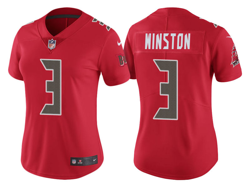 Women Tampa Bay Buccaneers #3 Jameis Winston Red Color Rush Legend Jersey