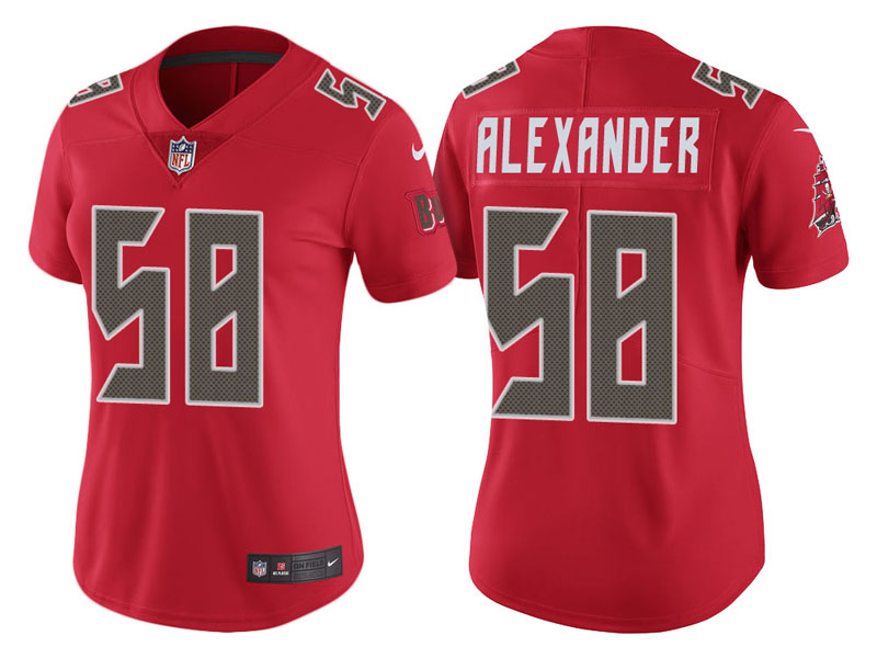 Women Tampa Bay Buccaneers #58 Kwon Alexander Red Color Rush Legend Jersey