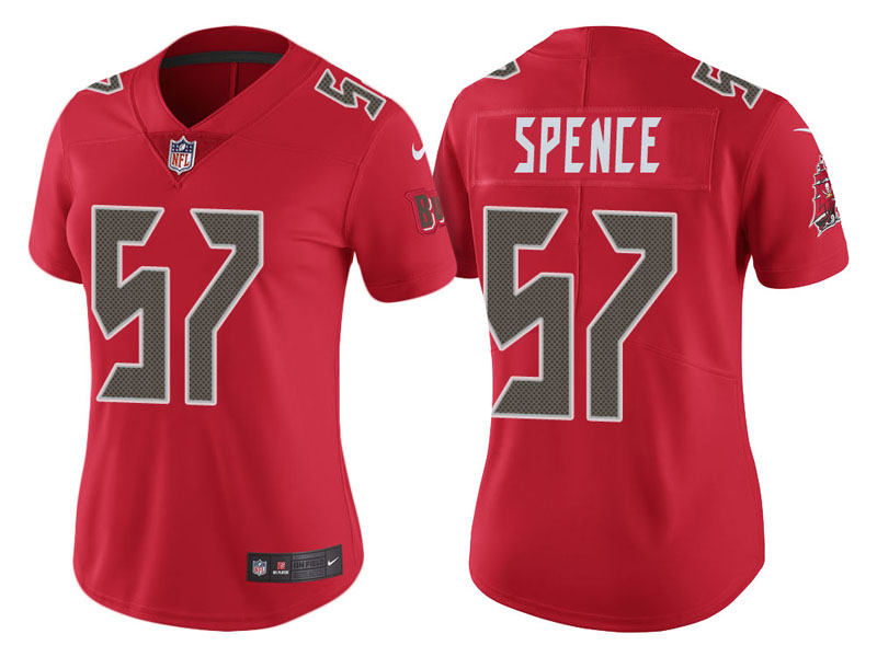 Women Tampa Bay Buccaneers #57 Noah Spence Red Color Rush Legend Jersey