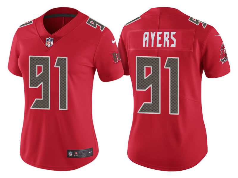 Women Tampa Bay Buccaneers #91 Robert Ayers Red Color Rush Legend Jersey Women Tampa Bay Buccaneers #91 Robert Ayers Red Color Rush Legend Jersey