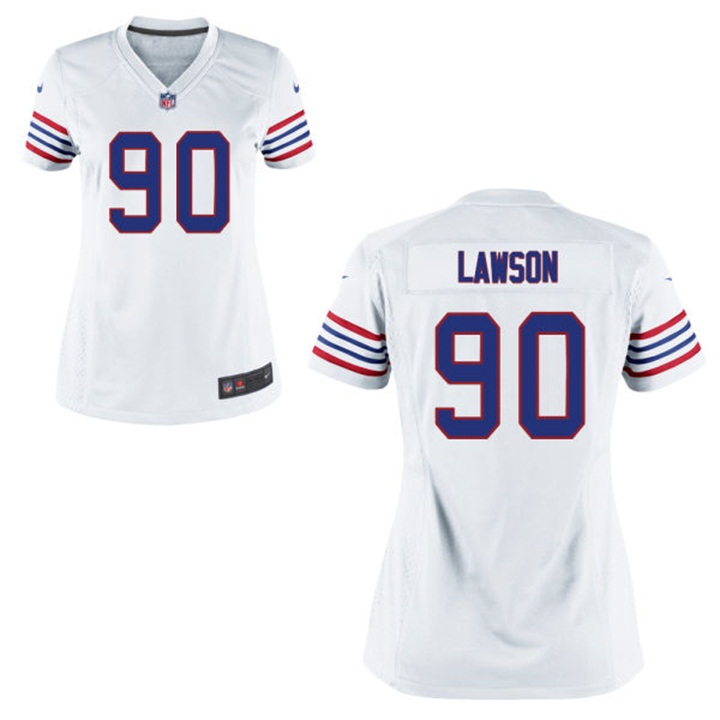 Women Buffalo Bills #90 Shaq Lawson White Alternate Game Jersey Women Buffalo Bills #90 Shaq Lawson White Alternate Game Jersey