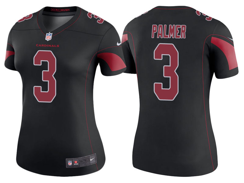 Women Arizona Cardinals #3 Carson Palmer Black Color Rush Legend Jersey