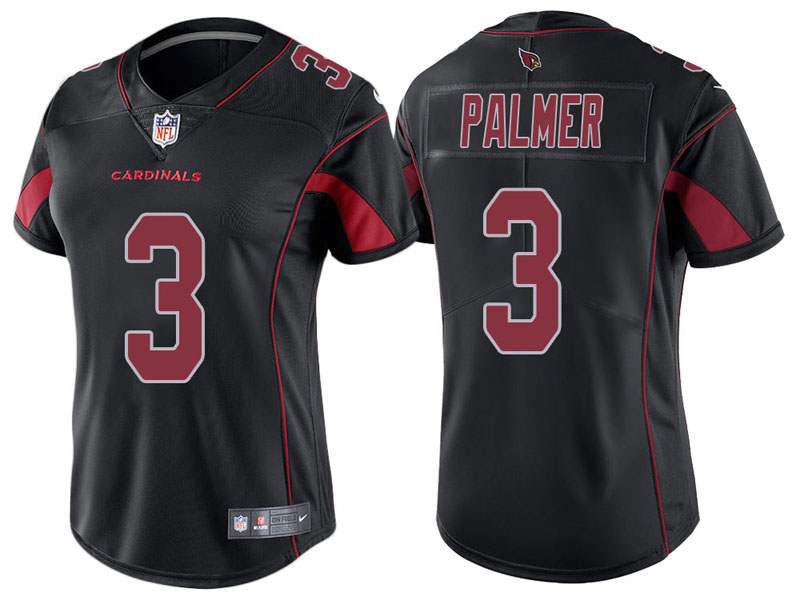 Women Arizona Cardinals #3 Carson Palmer Black Vapor Untouchable Color Rush Limited Jersey