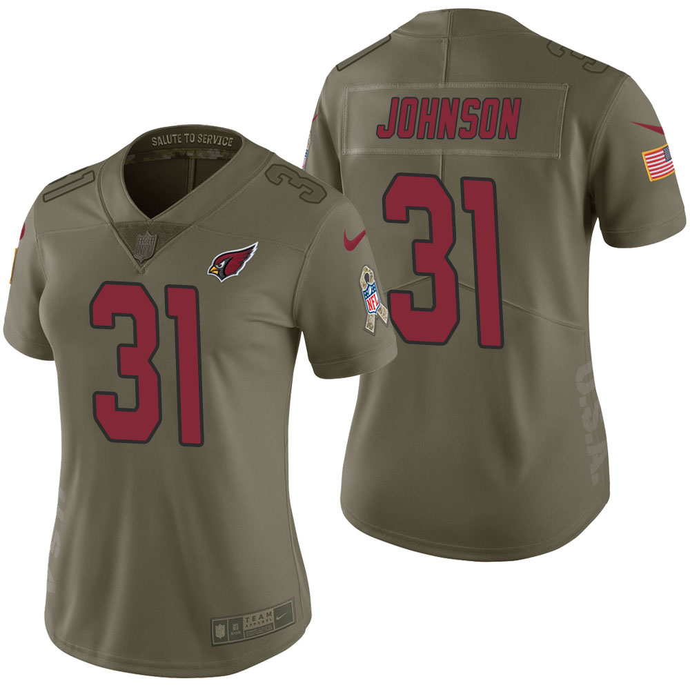 Women Arizona Cardinals David Johnson Olive 2017 Salute to Service Limited Jersey