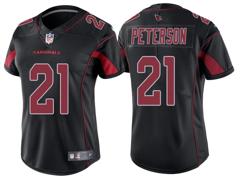 Women Arizona Cardinals #21 Patrick Peterson Black Vapor Untouchable Color Rush Limited Jersey