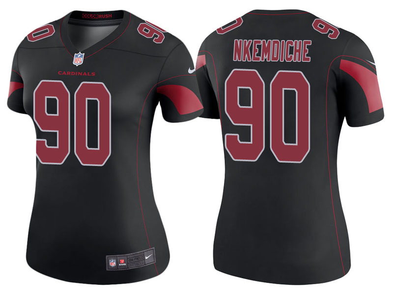 Women Arizona Cardinals #90 Robert Nkemdiche Black Color Rush Legend Jersey