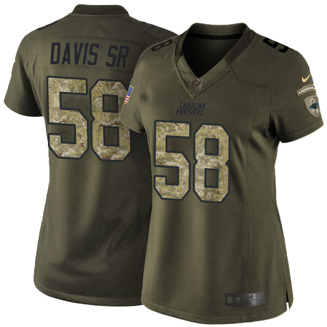Women Carolina Panthers #58 Green Camo Thomas Davis Sr Salute To Service Jersey Women Carolina Panthers #58 Green Camo Thomas Davis Sr Salute To Service Jersey