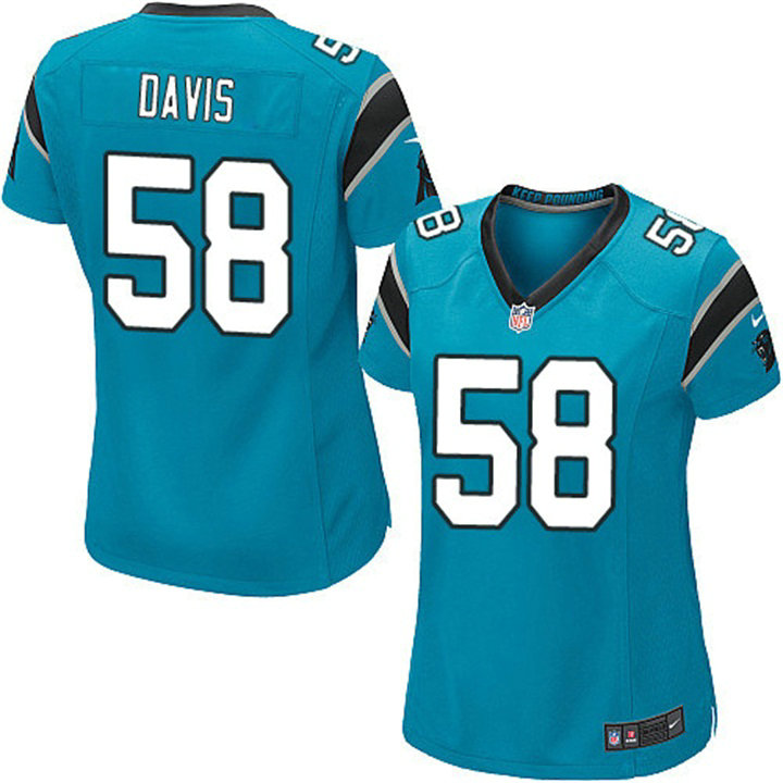 Women Carolina Panthers #58 Thomas Davis Sr Light Blue Limited Jersey Women Carolina Panthers #58 Thomas Davis Sr Light Blue Limited Jersey