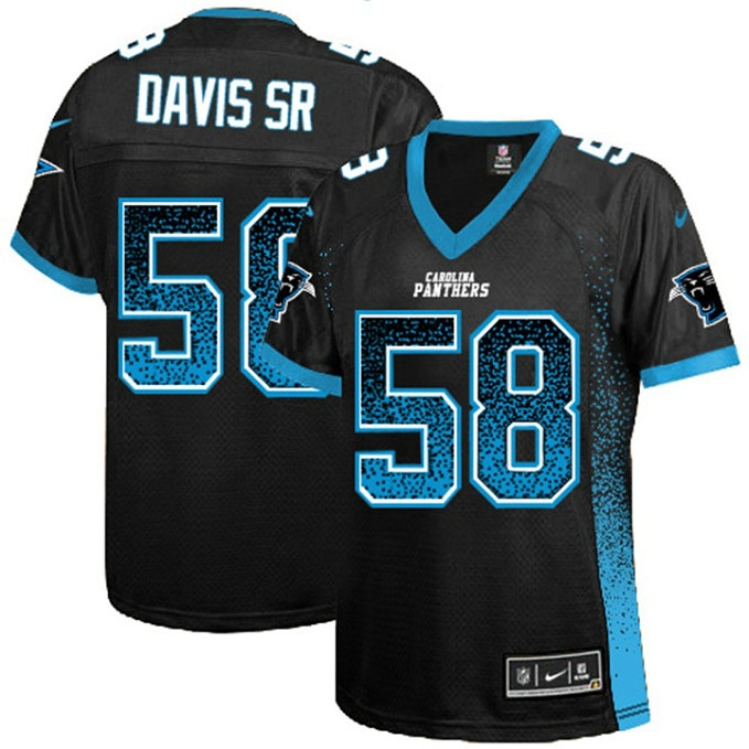 Women Carolina Panthers #58 Thomas Davis Sr Black Drift Fashion Jersey Women Carolina Panthers #58 Thomas Davis Sr Black Drift Fashion Jersey
