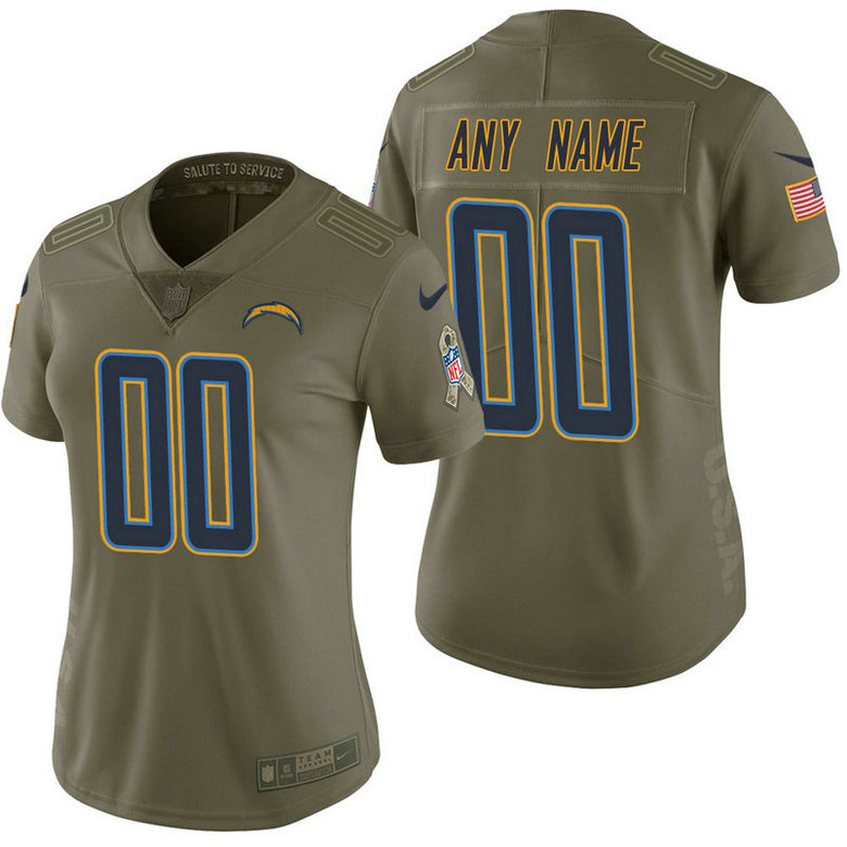 Women Los Angeles Chargers Olive 2017 Salute to Service Limited Customized Jersey Women Los Angeles Chargers Olive 2017 Salute to Service Limited Customized Jersey