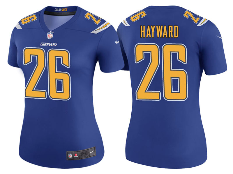 Women Los Angeles Chargers #26 Casey Hayward Royal Color Rush Legend Jersey