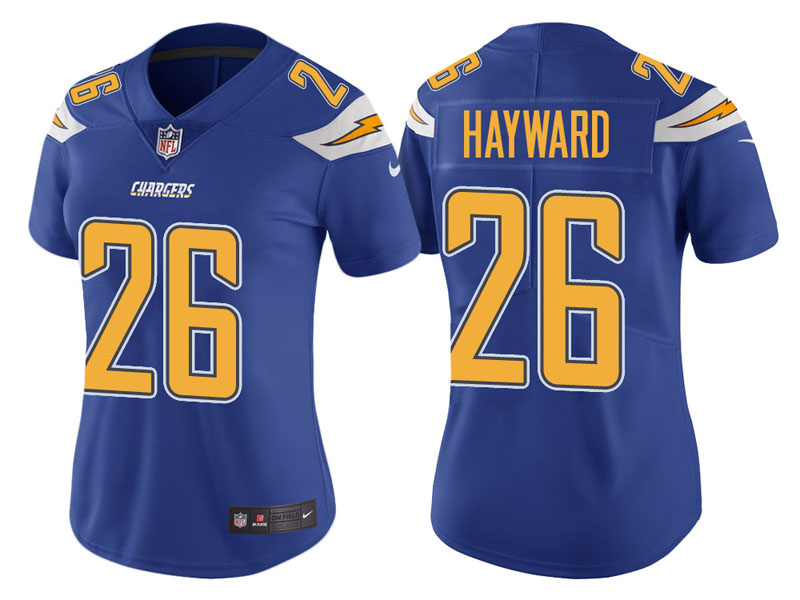 Women Los Angeles Chargers #26 Casey Hayward Royal Vapor Untouchable Color Rush Limited Jersey