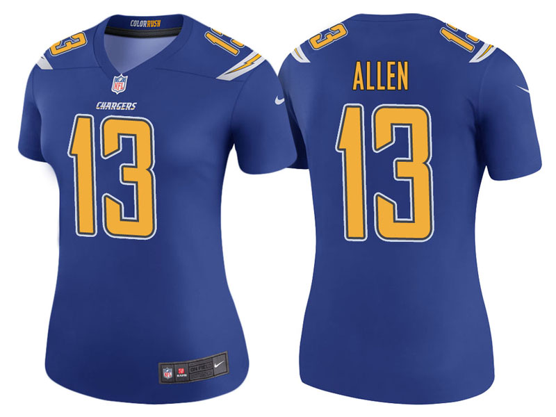 Women Los Angeles Chargers #13 Keenan Allen Royal Color Rush Legend Jersey