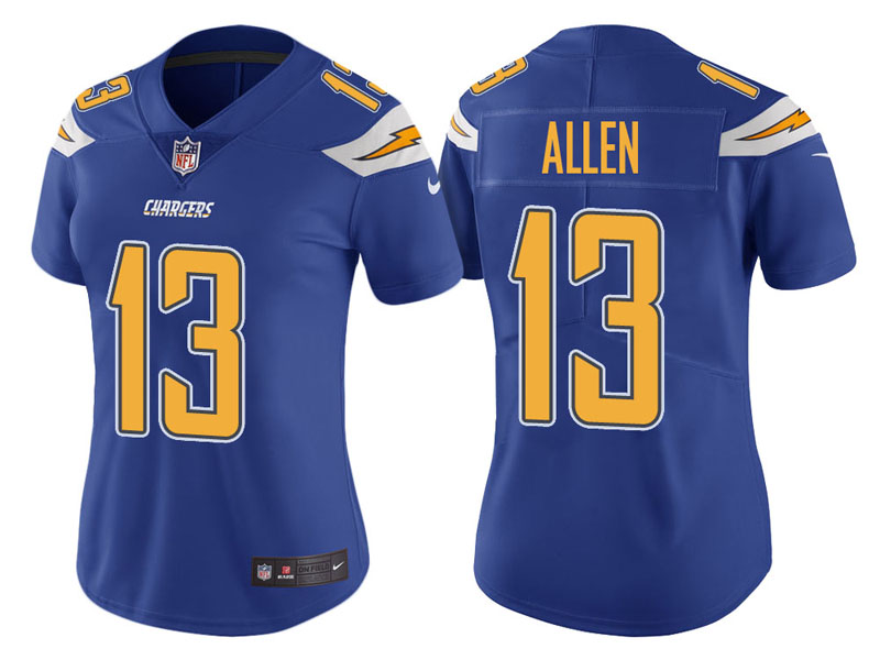 Women Los Angeles Chargers #13 Keenan Allen Royal Vapor Untouchable Color Rush Limited Jersey