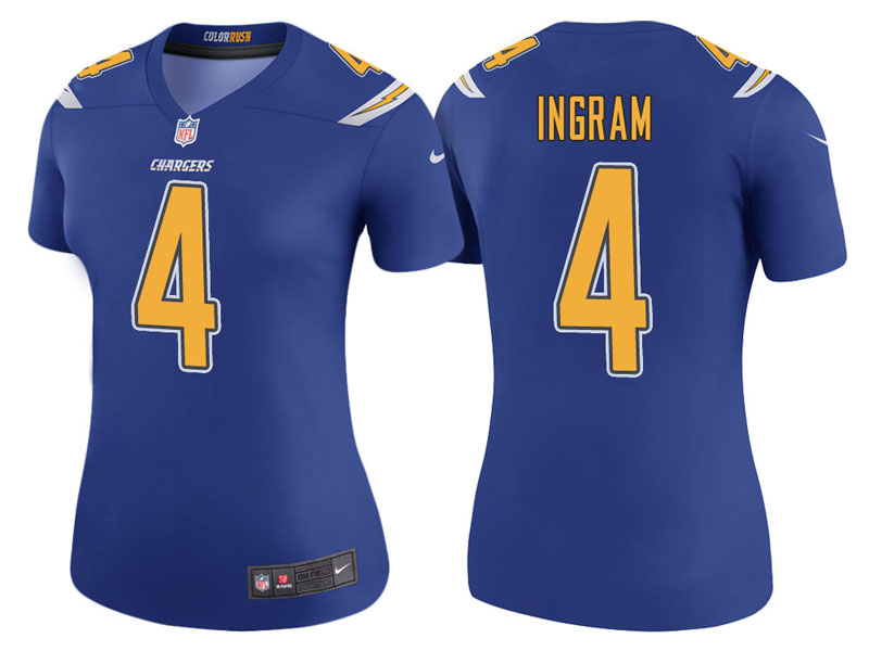 Women Los Angeles Chargers #4 Melvin Ingram Royal Color Rush Legend Jersey