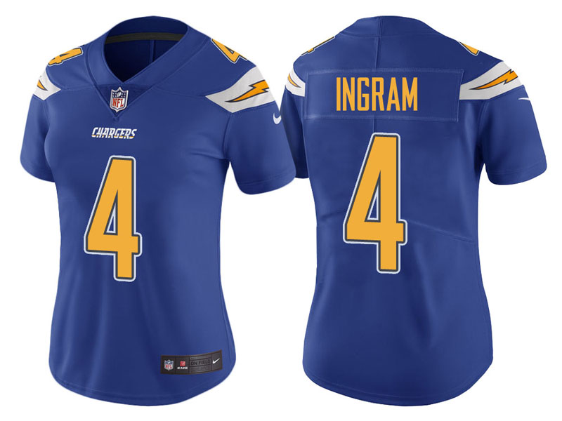 Women Los Angeles Chargers #4 Melvin Ingram Royal Vapor Untouchable Color Rush Limited Jersey
