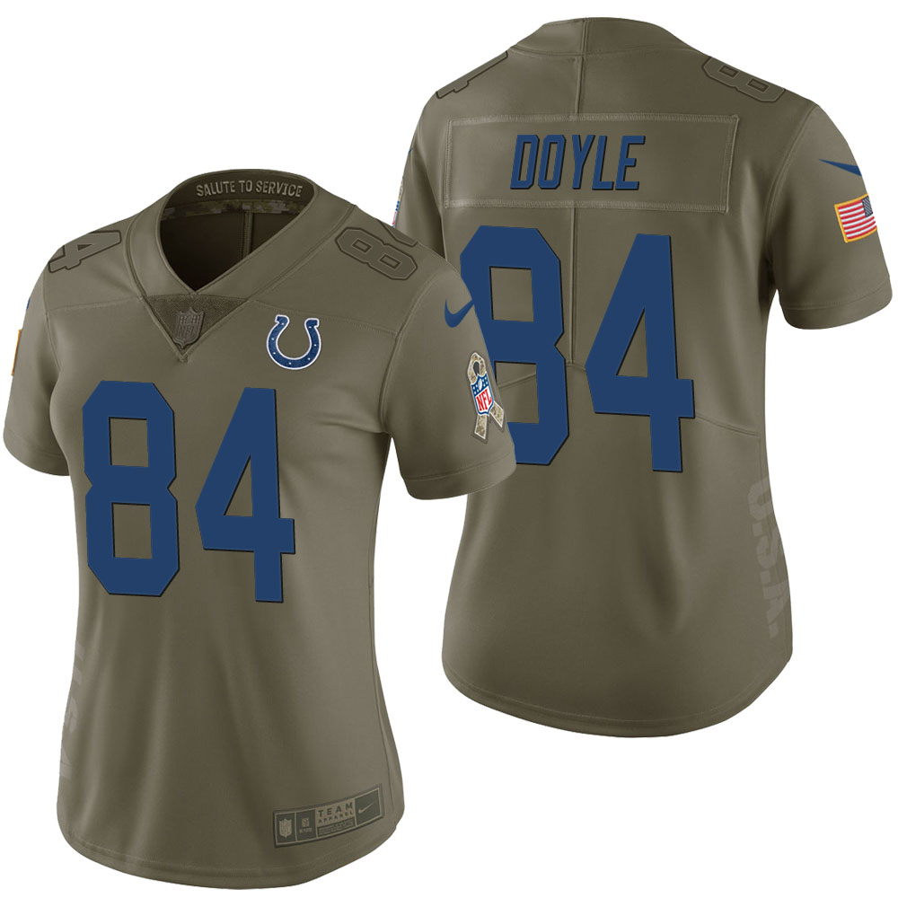 Women Indianapolis Colts Jack Doyle Olive 2017 Salute to Service Limited Jersey