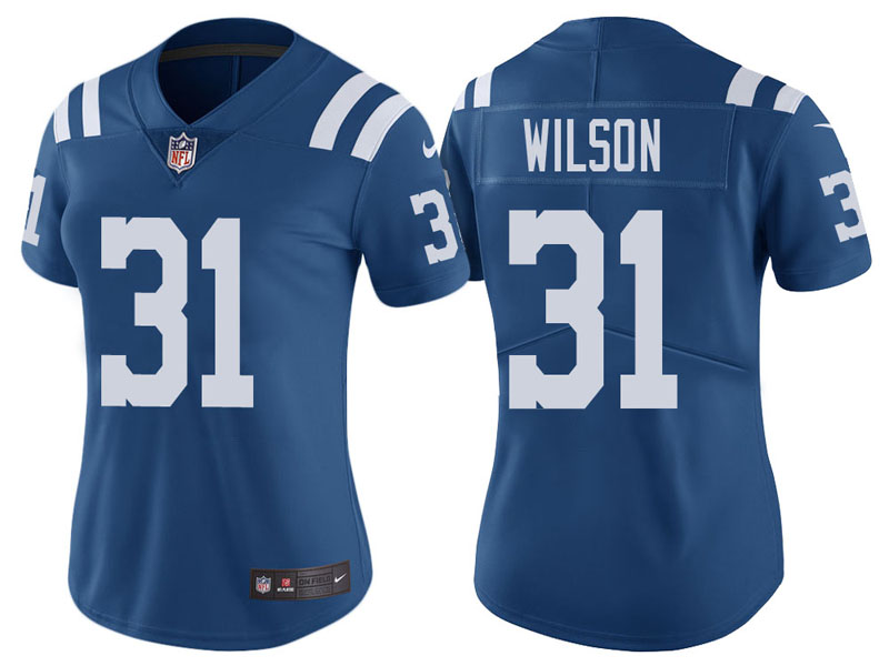 Women Indianapolis Colts #31 Quincy Wilson Royal Vapor Untouchable Color Rush Limited Jersey