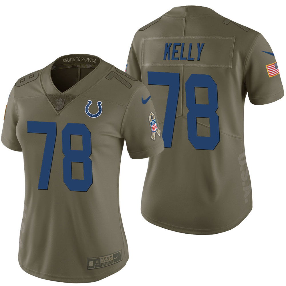 Women Indianapolis Colts Ryan Kelly Olive 2017 Salute to Service Limited Jersey
