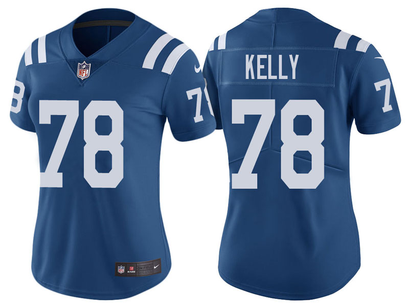 Women Indianapolis Colts #78 Ryan Kelly Royal Vapor Untouchable Color Rush Limited Jersey