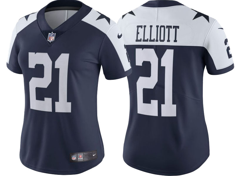 Women 2017 Dallas Cowboys #21 Ezekiel Elliott Navy Alternate Vapor Untouchable Limited Player Jersey