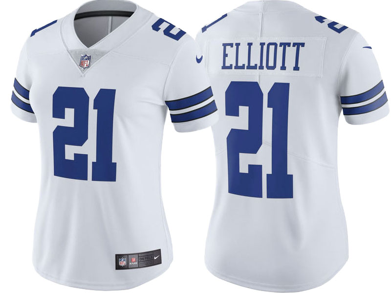 Women 2017 Dallas Cowboys #21 Ezekiel Elliott White Vapor Untouchable Limited Player Jersey