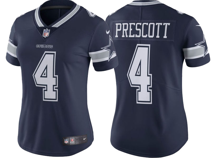 Women 2017 Dallas Cowboys #4 Dak Prescott Navy Vapor Untouchable Limited Player Jersey Women 2017 Dallas Cowboys #4 Dak Prescott Navy Vapor Untouchable Limited Player Jersey