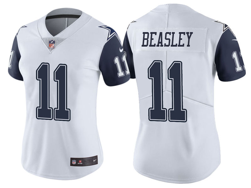 Women Dallas Cowboys #11 Cole Beasley White Vapor Untouchable Color Rush Limited Jersey