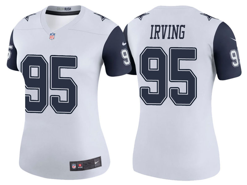 Women Dallas Cowboys #95 David Irving White Color Rush Legend Jersey Women Dallas Cowboys #95 David Irving White Color Rush Legend Jersey